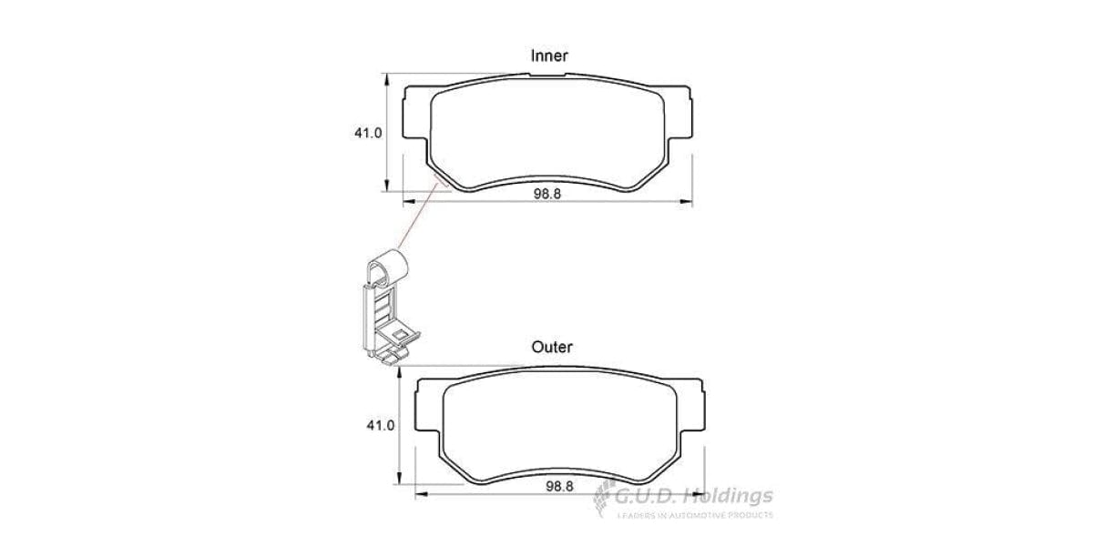 Brake Pads Rear Hyundai Azera (06-) Elantra (04-) Getz (04-) Matrix (02-) Santa Fe (01-) Sonata (00-) Tucson (04-) Kia Sportage (04-10) (SAFELINE D3440S)