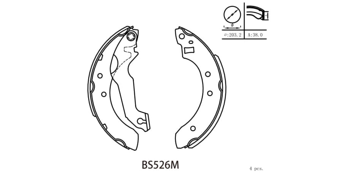 Brake Shoe 526 Ford Escort 84 86 Bantam 83 02 Mazda Rustler 94 02 R342