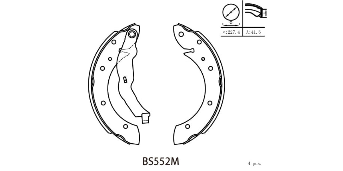 Buy Brake Shoe 552 Bmw 3-Series [E36] (92-98) Renault Megane 1.4 (99-03) Toyota Camry 200I/220Si (93-00) (BS552M) MOTOPART at the best prices in South-Africa,nation-wide delivery!"