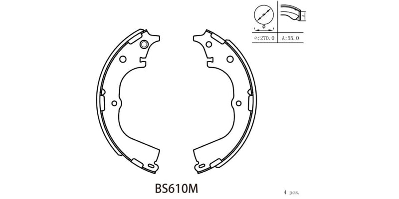 Buy Brake Shoe 610 Cam Inyathi (07-09) Rhino (07-09) Daihatsu Rockey (97-02) Foton 2.2I (07-) Gonox X-Space (07-10) Gwm Ldv/Multiwagon (07-09) Meiya (07-09) (BS610M) MOTOPART at the best prices in South-Africa,nation-wide delivery!"