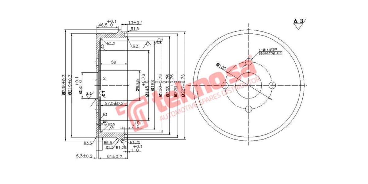Brale Drum Toyota Corolla/Tazz 96-
