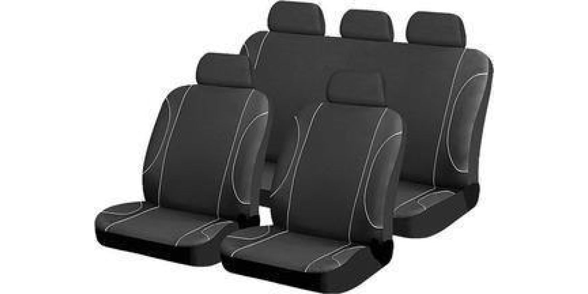 Car Seat Cover Car Seat Cover Set 11Pc Black/Grey SA141 -Modern Auto Parts!