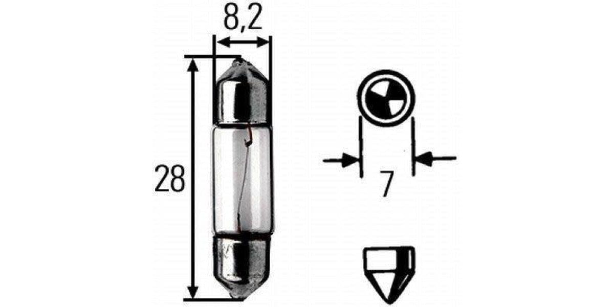 Hella Number Plate/ Interior Light (Festoon Lamp) 24V/3W - Modern Auto Parts