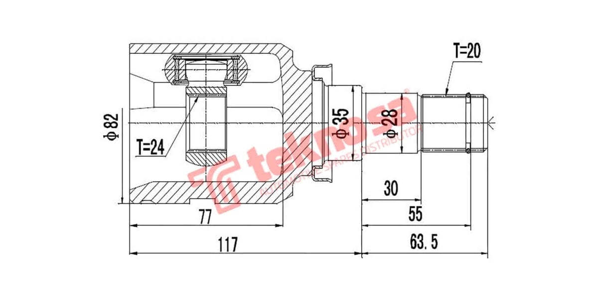 Inner Cv Joint Toyota Corolla Verso Mr2 Rav 4 (1Zz-Fe) 1.8Vvti 01-08