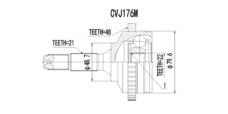 Joint Peugeot 206 1.4 Popart Xr X-Line 1.4Hdi 2001-2008 Cv