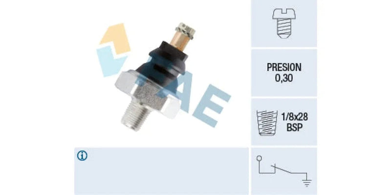 Oil Pressure Switch 0.30 1/8X28Bsp Ford,Mazda (B6,Fe,F6,Na,Vc,Ua,Ma,Va) (FAE 10610)