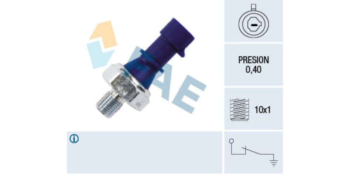 Oil Pressure Switch 0.4 M10 Blue Opel Astra,Meriva,Tigra (Z14Xep,A14Net,A16Xer,A16Let,Z18Xer) (FAE 12439)