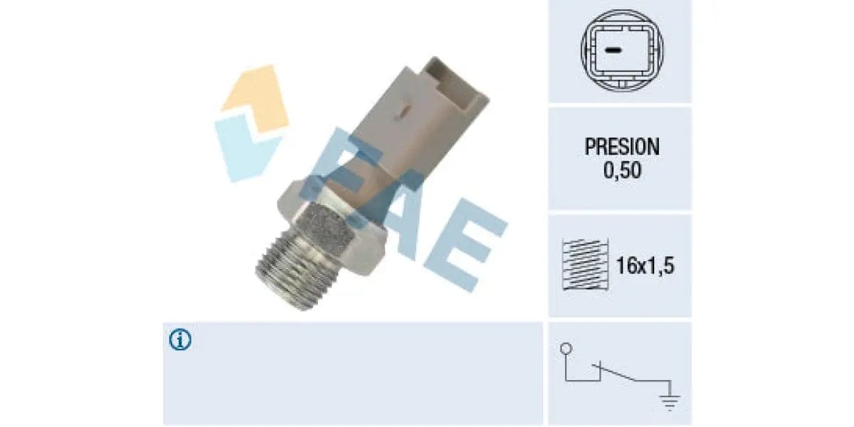 Oil Pressure Switch 0.50 M16X1.50 Citroen (Tu3Jp,Dv4Td,Tu5Jp4,Tu3Jp4,,Dv6Ted4,Ew7A,Ew10A) Ford (Duratorq) (FAE 12640)