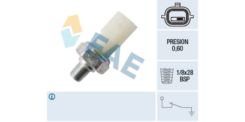 Oil Pressure Switch 0.6 1/8X28 Bsp Renault (M4R714,H5F408) (FAE 12699)