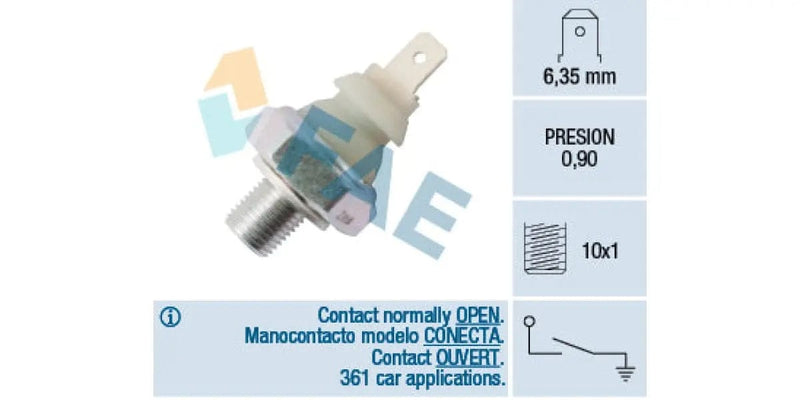 Oil Pressure Switch 0.90 M10X1.00 Audi,Vw (Mc,Agn,Adr,Aeb,Bex,Alt,Aga,Bdv,Ake,Gf,Ars) (FAE 12930)