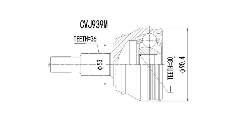 Outer Cv Joint Audi A3 1.8,Tt,New Beelte,Golf 3,Golf 4,Jetta,Polo Classic 1993-2010 at Modern Auto Parts!