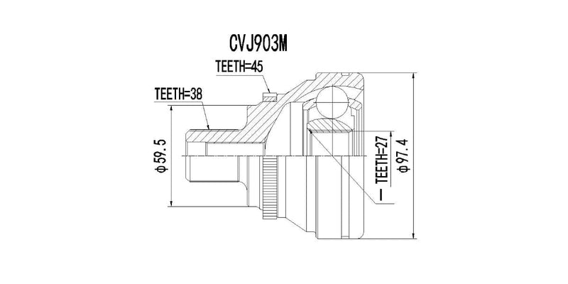 Outer Cv Joint Audi A4 2.8 V6,A6 4.2 V8 Quattro 1994-2004 at Modern Auto Parts!