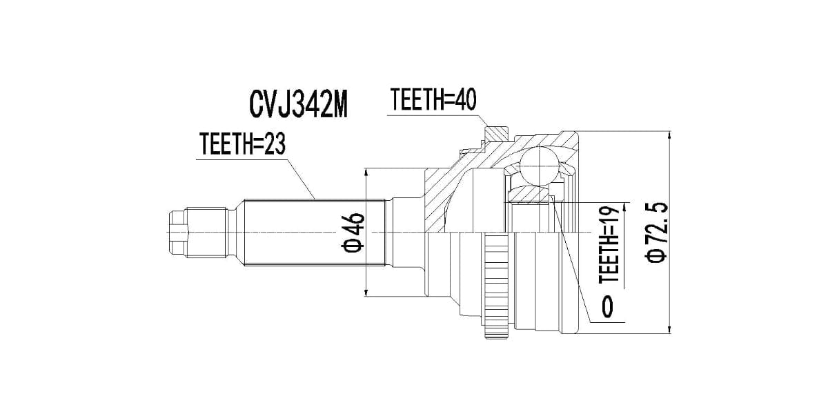 Outer Cv Joint Chev Spark 0.8,Lite,1.0,1.0 Lite,1.2,Daewoo Matiz 1999-2010 at Modern Auto Parts!