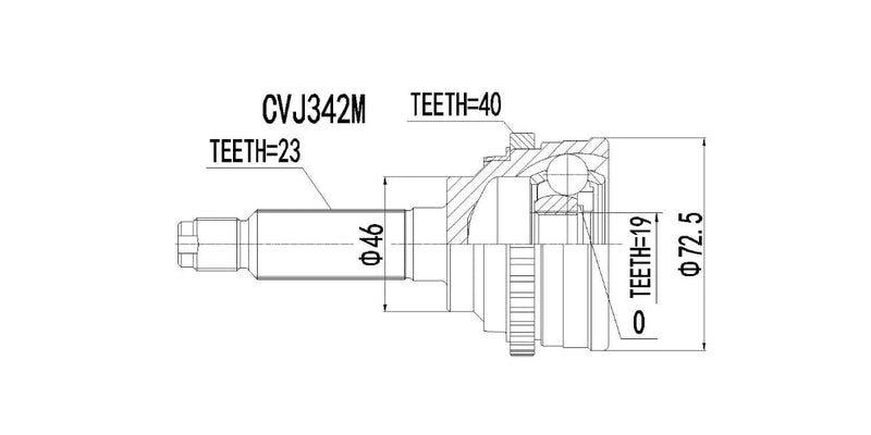 Outer Cv Joint Chev Spark 0.8,Lite,1.0,1.0 Lite,1.2,Daewoo Matiz 1999-2010 at Modern Auto Parts!