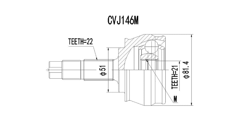 Outer Cv Joint Fiat Grande Punto 1.2,Fiat Punto 2004-2009 at Modern Auto Parts!