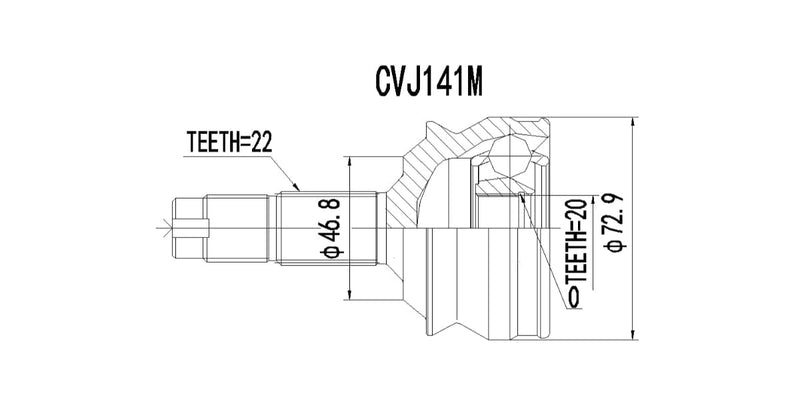 Outer Cv Joint Fiat Seicento 1.1 2001 2003 at Modern Auto Parts!