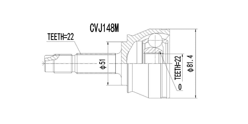 Outer Cv Joint Fiat Strada 1.2 El,1.4,1.6,1.7Td 2005-2011 at Modern Auto Parts!