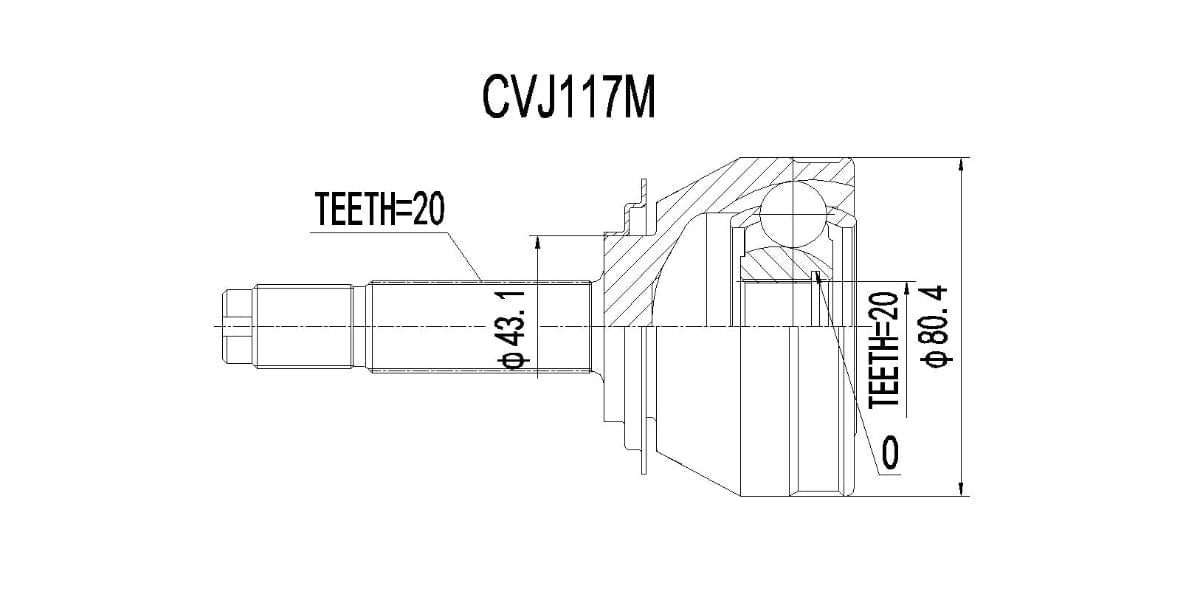 Outer Cv Joint Fiat Uno 128 1100,Pacer,Mia 1971-2000 at Modern Auto Parts!