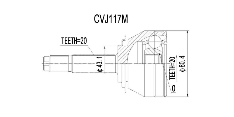 Outer Cv Joint Fiat Uno 128 1100,Pacer,Mia 1971-2000 at Modern Auto Parts!