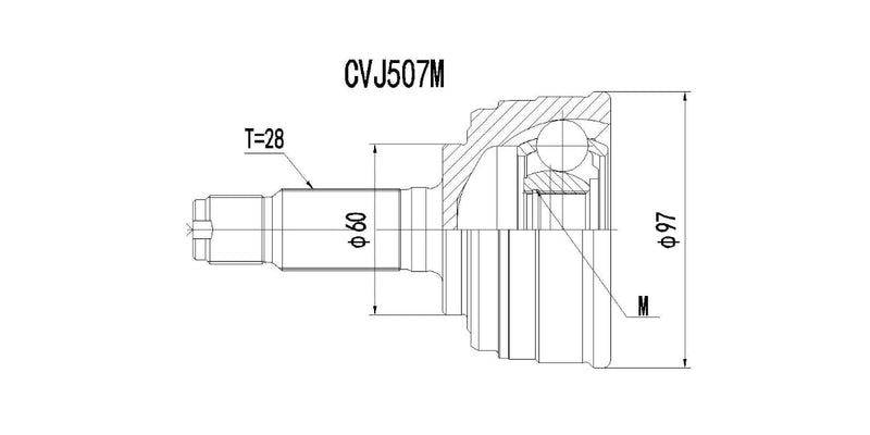 Outer Cv Joint Honda Odyssey 2.3 V-Tec,2.2,Prelude 1998-2000 at Modern Auto Parts!