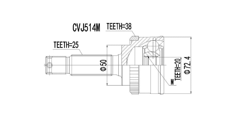 Outer Cv Joint Hyundai Atos 1.0I,1.1I,Matrix 1.8 1999-2013 at Modern Auto Parts!