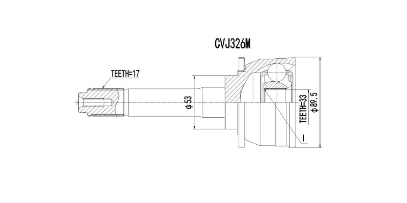 Outer Cv Joint Isuzu Kb250D & 4X4,Kb280Dt & 4X4 1989-2003 at Modern Auto Parts!