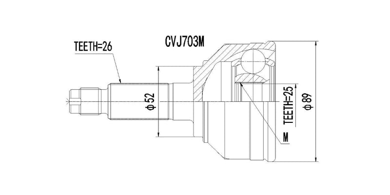 Outer Cv Joint Mazda 626 1.8L,2.0,Egi,Sli 1989-1993 at Modern Auto Parts!