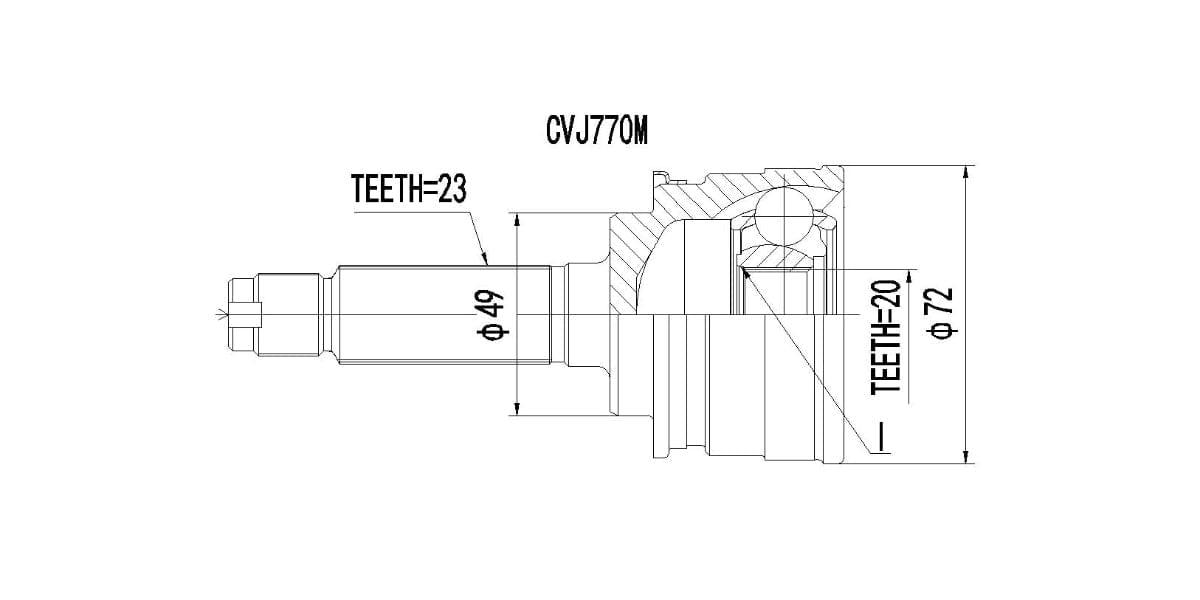 Outer Cv Joint Tata Indica 1.4 Lei,1.4D,Vista 1.4,Indigo 1.4 2005-2015 at Modern Auto Parts!