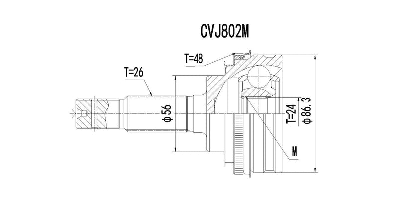Outer Cv Joint Toyota Allex,Corolla,Rav 4,Runx 1995-2007 at Modern Auto Parts!