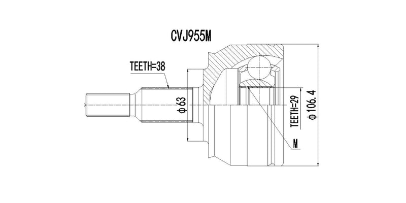 Outer Cv Joint Vw Kombi T5 2.0 Tdi,T5,Transporter 2004-2016 at Modern Auto Parts!
