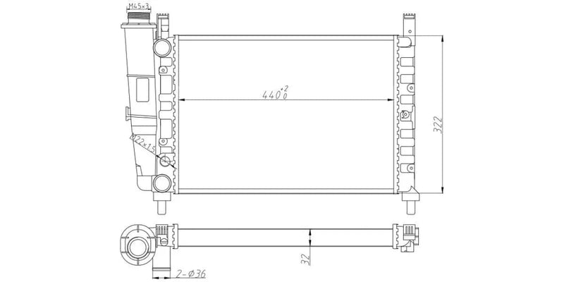 Radiator Fiat Uno Cento,Fire,Mia 156A2,160A3 1990-2000 at Modern Auto Parts!