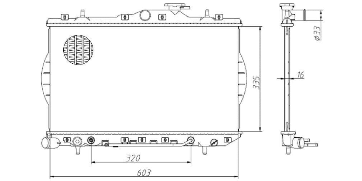 Radiator Hyundai Accent I 1.3,1.5,Crdi,1.6 G4Eh,G4Ek,G4Ea,G4Ee,D3Ea,G4Ed,G4Edg 1994-2009 at Modern Auto Parts!