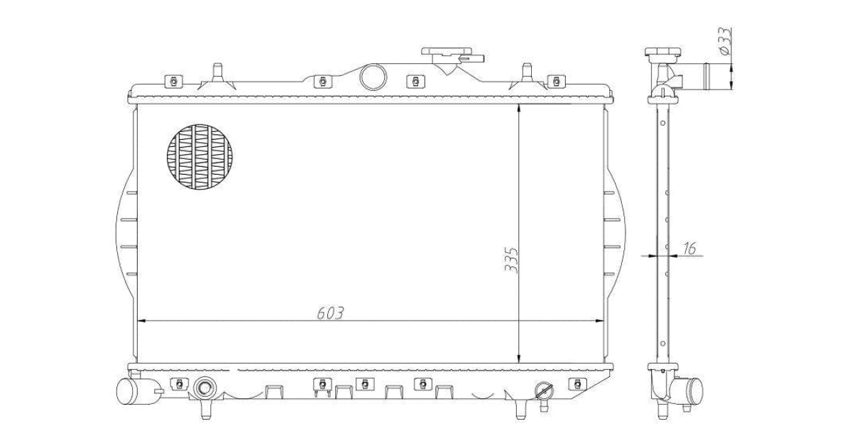 Radiator Hyundai Accent I 1.3,1.5,Crdi,1.6 G4Eh,G4Ek,G4Ea,G4Ee,D3Ea,G4Ed,G4Edg 1994-2009 at Modern Auto Parts!