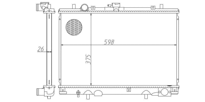 Radiator Mitsubishi Colt 2.4I 4X2,4X4 4G64 1998-2008 at Modern Auto Parts!
