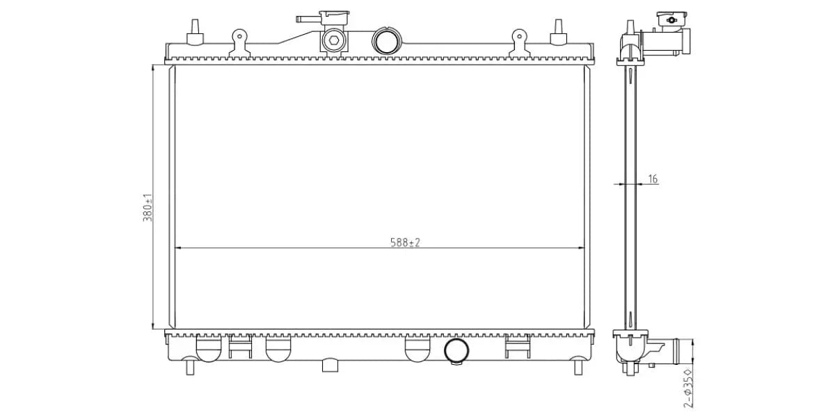 Radiator Nissan Livina 1.6,Grand Livina,Tiida 1.6,1.8 Hr16De,Mr18De 2006-2014 at Modern Auto Parts!