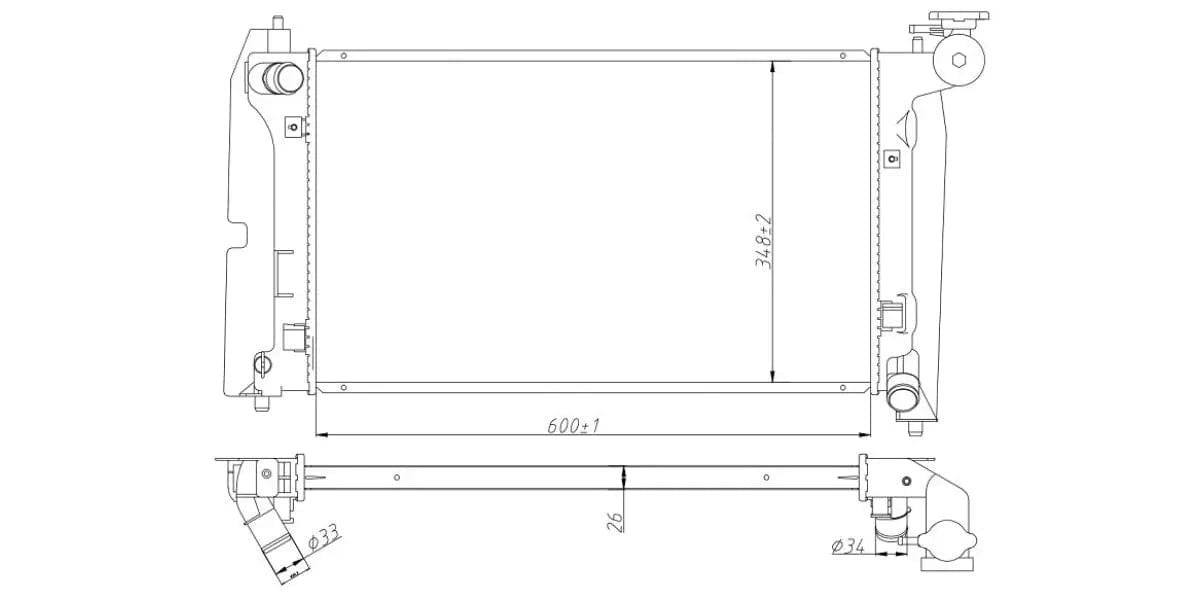 Radiator Toyota Corolla Sedan,Run X 4Zz-Fe,3Zz-Fe 2002-2007 at Modern Auto Parts!