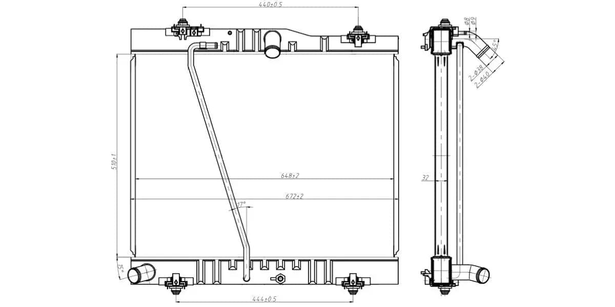 Radiator Toyota Hiace Sesfikile,Quantum 2Tr-Fe 2005-2019> at Modern Auto Parts!
