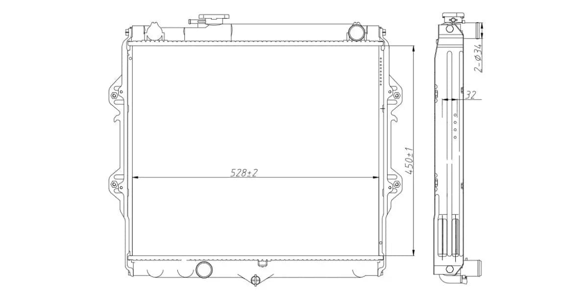 Radiator Toyota Hilux 2000,2.7I 1Rz,3Rz 1998-2005 at Modern Auto Parts!