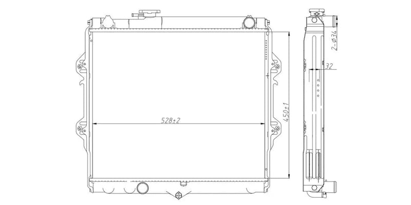 Radiator Toyota Hilux 2000,2.7I 1Rz,3Rz 1998-2005 at Modern Auto Parts!