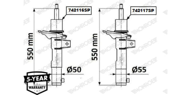 Shock Front Audi A3,S3/Vw Golf 7 2013-2017> (MONROE)(742116SP)