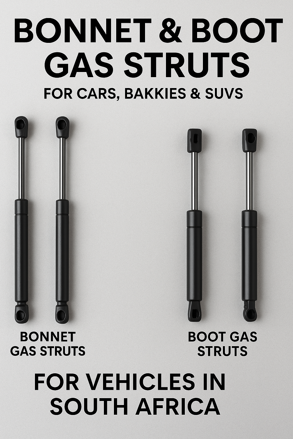 Bonnet and boot gas struts for vehicles in South Africa – for cars, bakkies, and SUVs