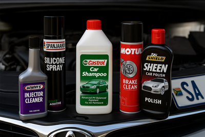 Car chemicals and additives – brake cleaner, injector cleaner, silicone spray, polish and car shampoo from Wynns, Shield, Motul and Castrol in South Africa