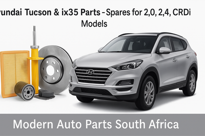 Hyundai Tucson and ix35 SUV with air filter, oil filter, brake disc, and shock absorber – available at Modern Auto Parts South Africa