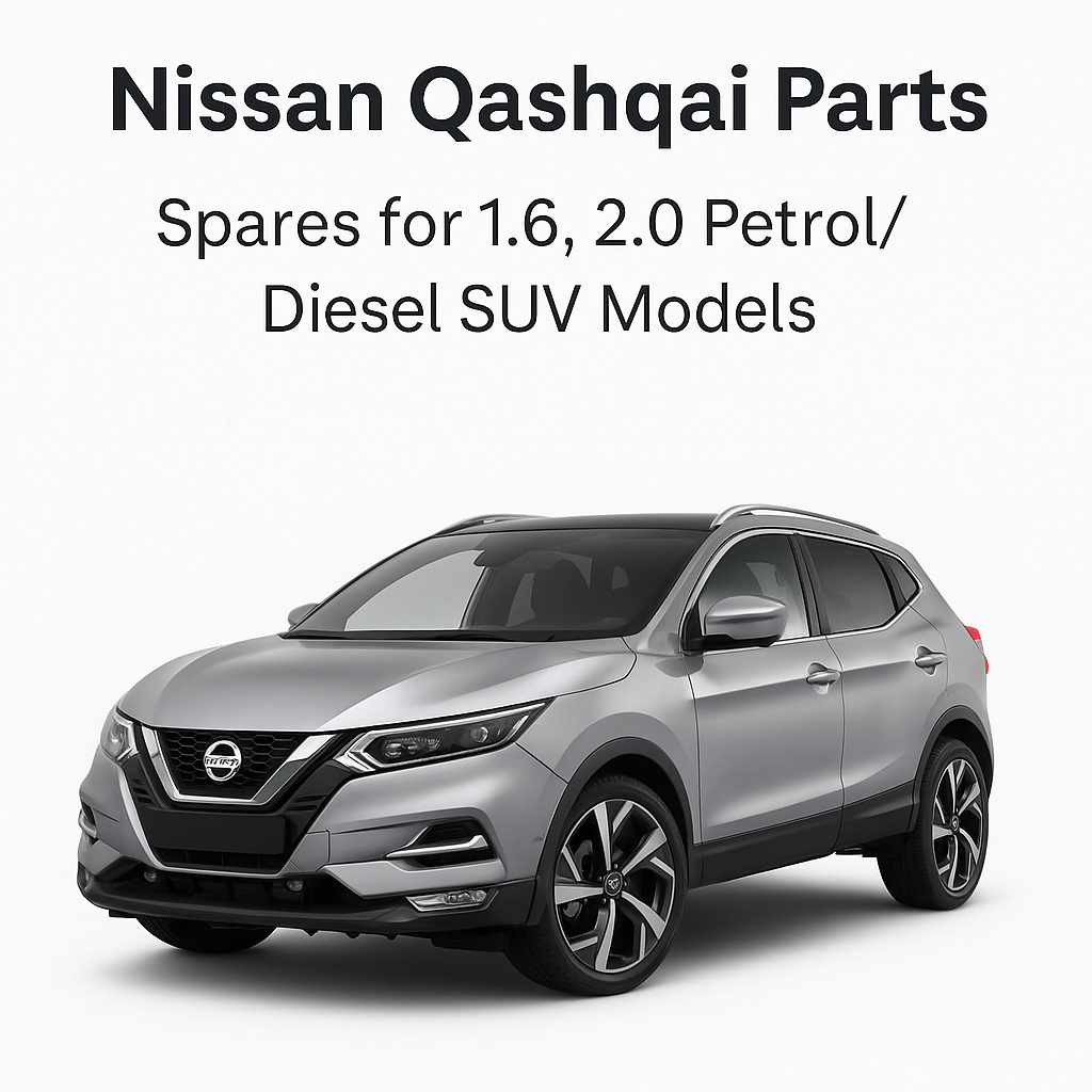 Nissan Qashqai SUV with spare parts for 1.6 and 2.0 petrol/diesel models – available at Modern Auto Parts South Africa