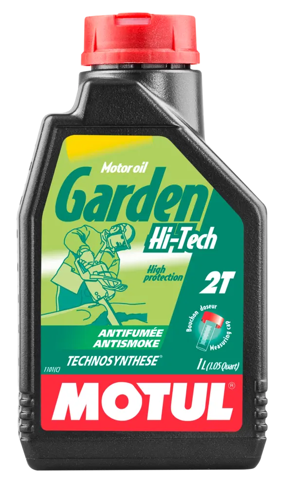 Motul Garden 2T Hi Tech 1L Gardening & Agri 102799 oil bottle, high-performance synthetic motor oil designed for fuel efficiency and engine protection.