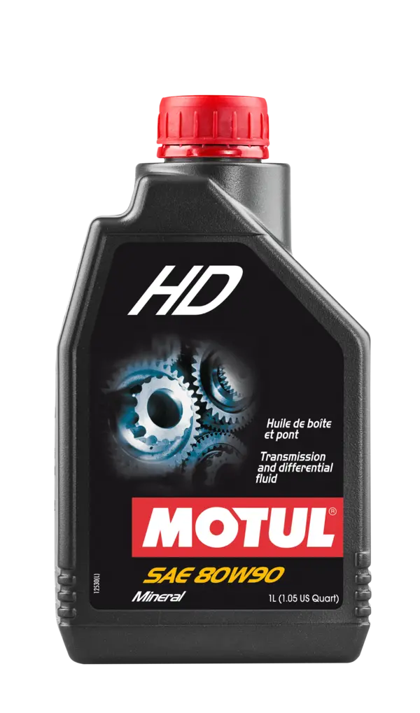 Motul Hd 80W90 1L Gear And Transmission 105781 oil bottle, high-performance synthetic motor oil designed for fuel efficiency and engine protection.