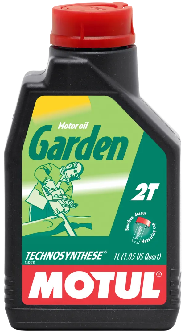 Motul Garden 2T 1L Gardening & Agri 106280 oil bottle, high-performance synthetic motor oil designed for fuel efficiency and engine protection.