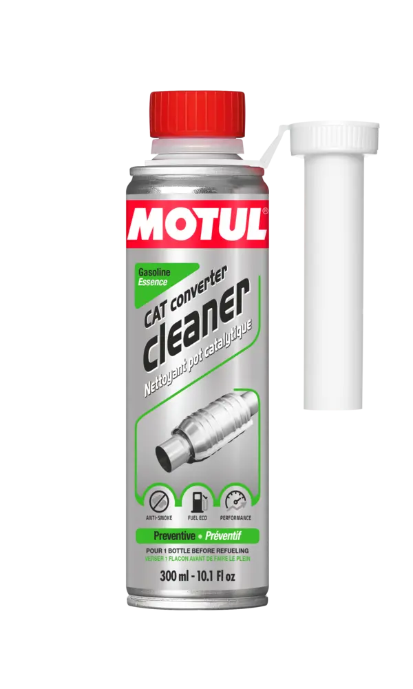 Motul Cat Converter Cleaner 300ml Efs Fr Additive 110520 oil bottle, high-performance synthetic motor oil designed for fuel efficiency and engine protection.