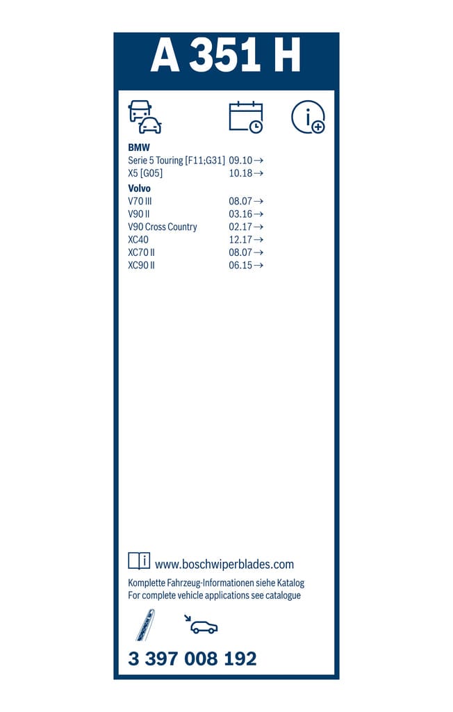 Bosch Rear Aerotwin 350mm Flat Wiper Blade For BMW X5 118i 128ti M135i 3397008192