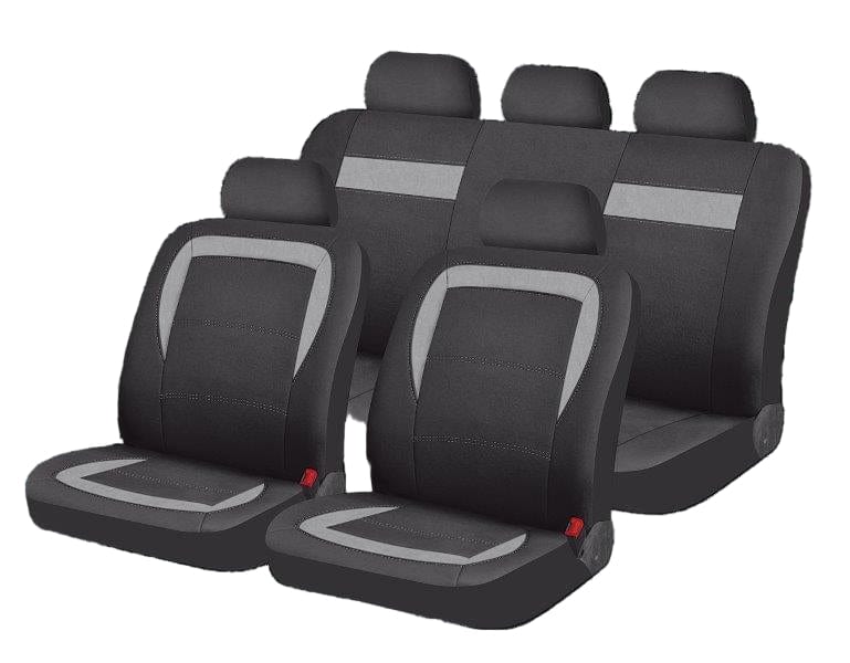 Boston 9-piece car seat cover set black/grey – universal fit SA85

